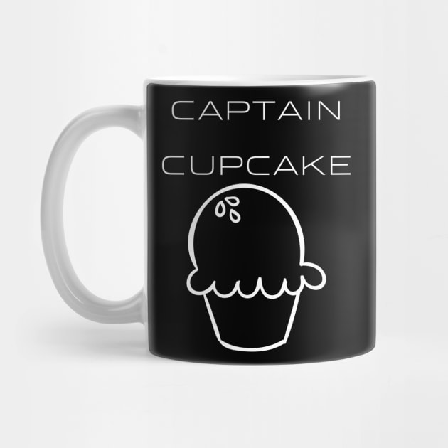 Captain Cupcake Typography White Design by Stylomart